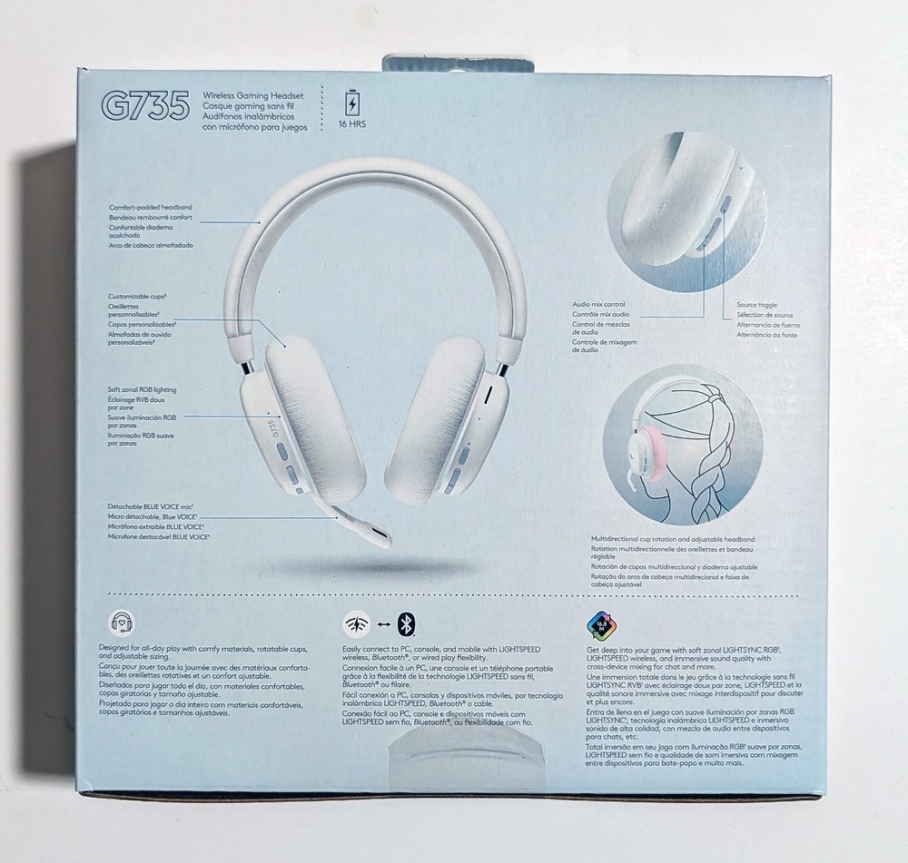 Logitech G735 Aurora Collection Wireless Over-Ear Gaming Headset | White | New