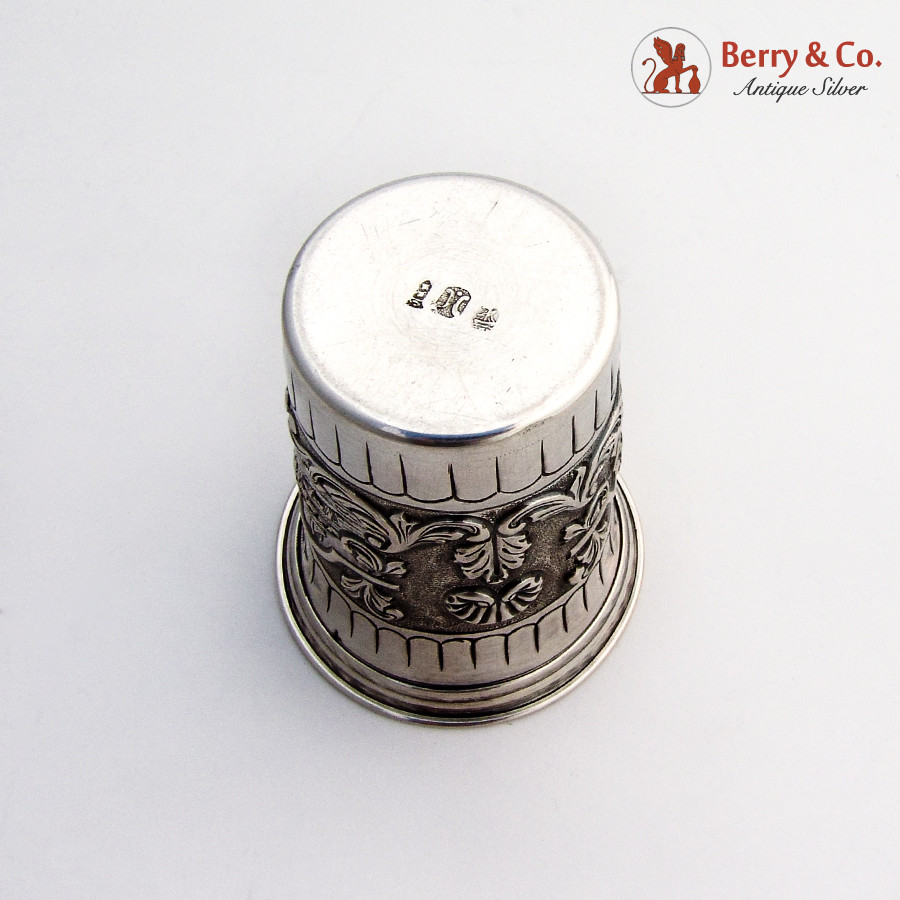 Ornate Beaker Architectural Repousse Designs 800 Silver Hanau