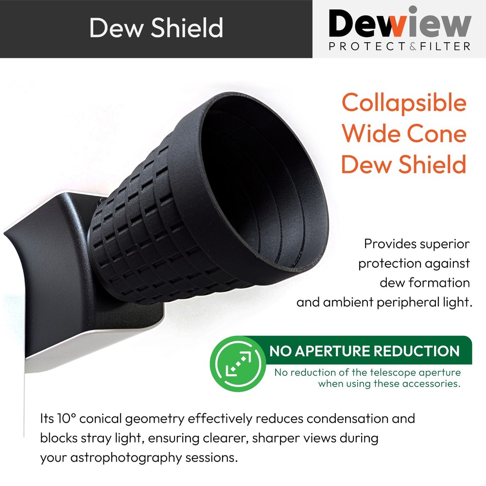 DeWiew Protect & Filter - Collapsible Dew Shield & Filter Holder for Seestar S30
