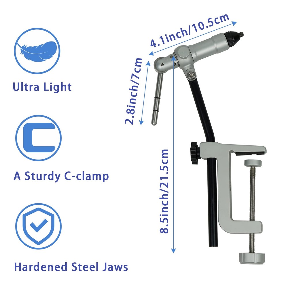 Riverruns Quality Rotary Fly Tying Vise Fly Tying Tools Fly Tying Materials