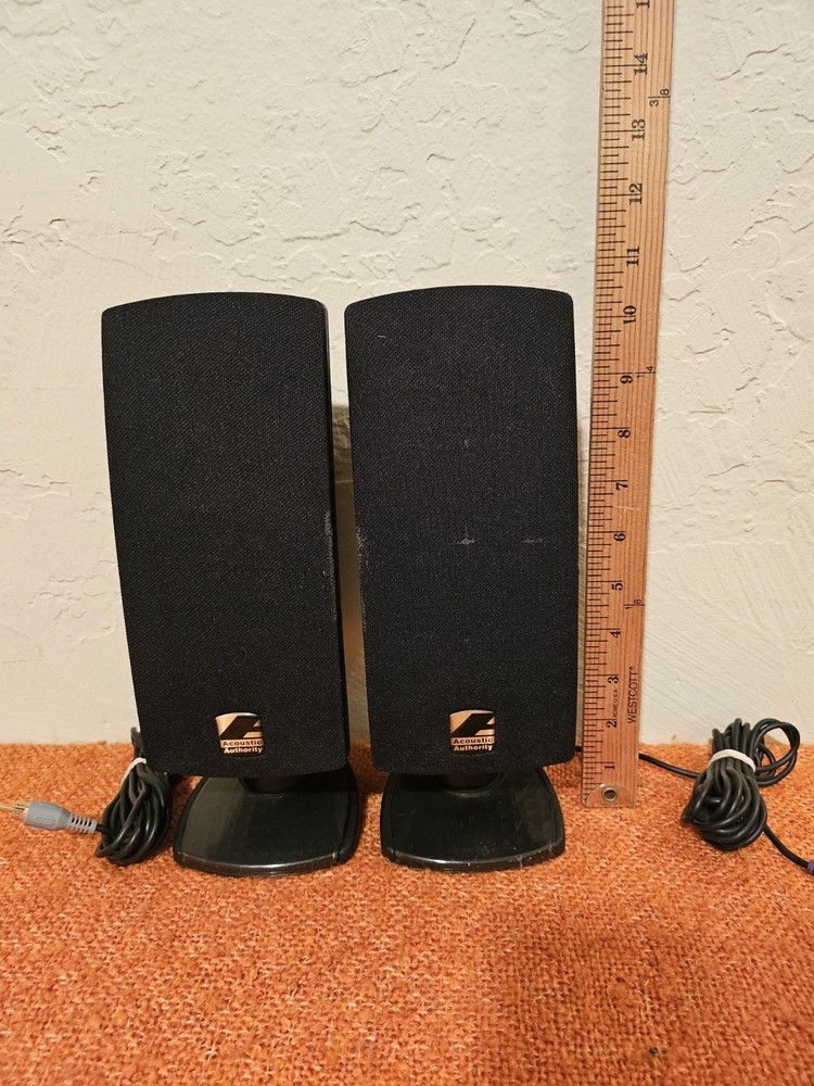 2 Vintage Acoustic Authority Computer SpeakersTested & Working Matching set