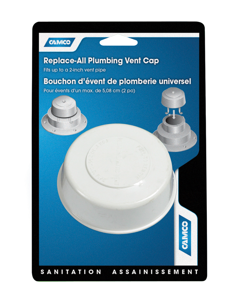 CAMCO 40034 RV CAMPER MOTORHOME PLUMBING VENT CAP WHITE ROOF