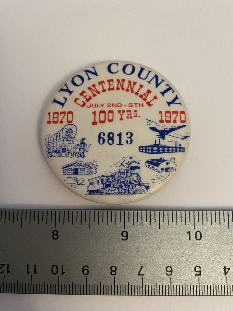 Lyon County Centennial Minnesota 1870-1970 Pin Back Button P164
