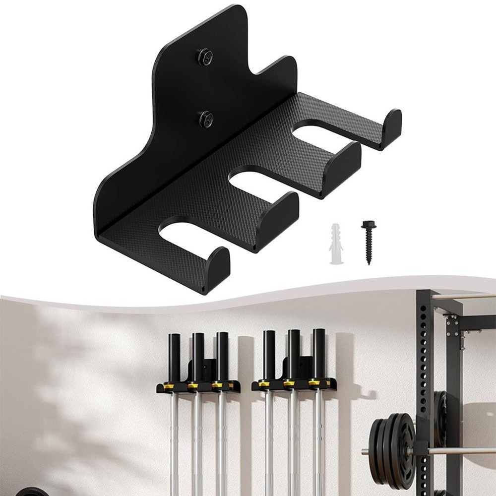 Compact Vertical Wall Mount Barbell Rack for Bars Under 33 Millimeters Diameter