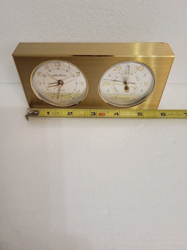 VINTAGE Seth Thomas Clock & BAROMETER. MADE GERMANY (Not Tested)