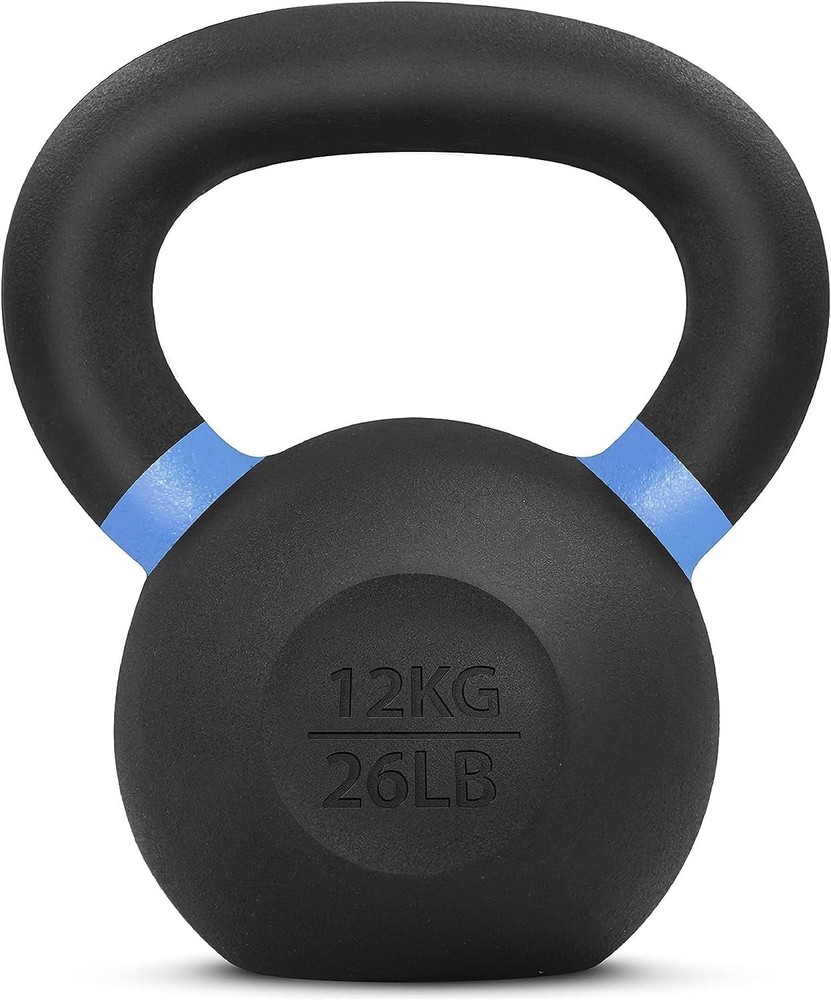 Cast Iron Kettlebell Pair for Strength Training./