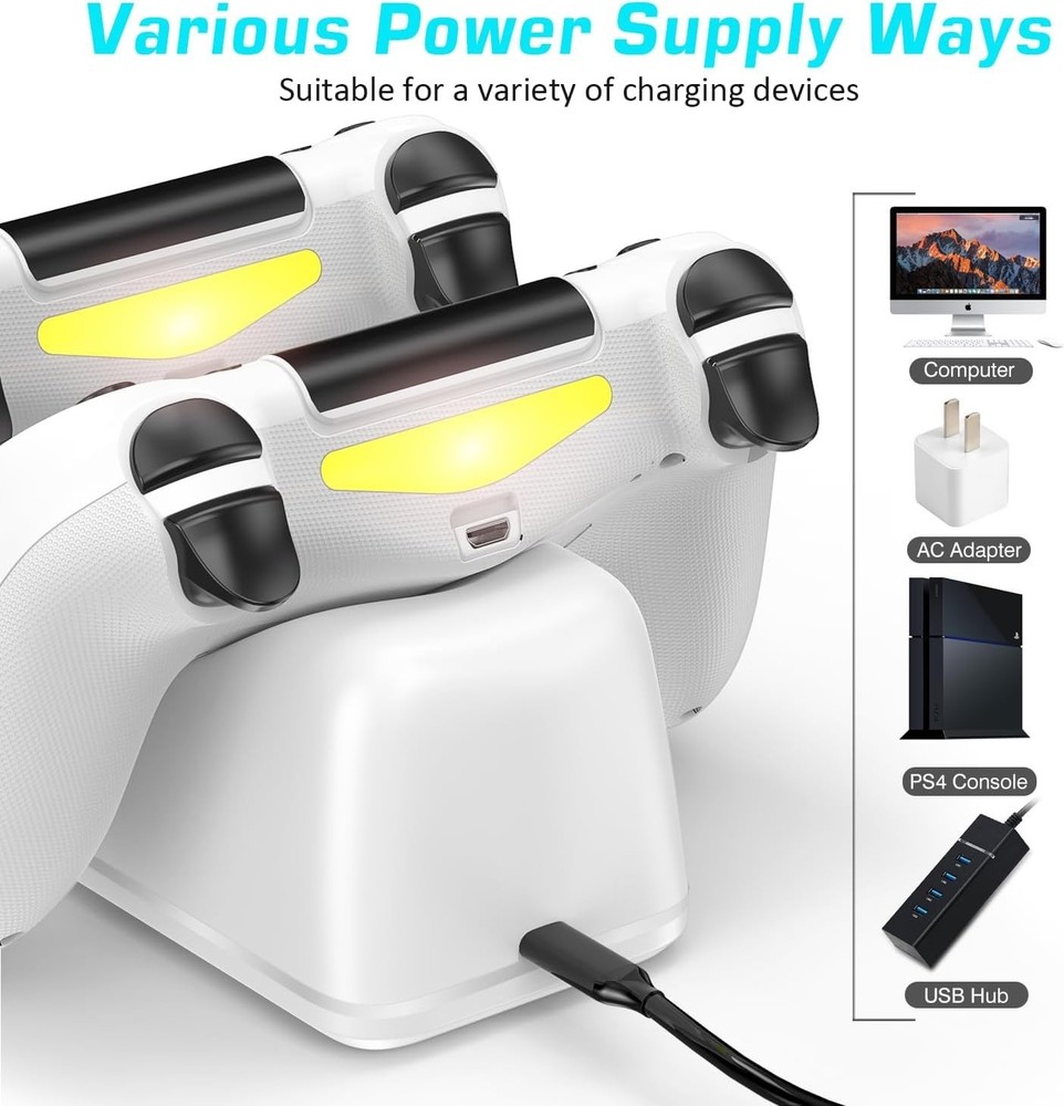Charging Dock for Dualshock 4 Controllers with Intelligent Protection Features