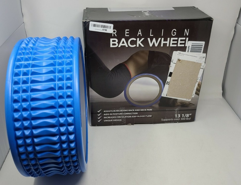 Realign Back Wheel: Back Pain Relief, Foam Roller (Blue/Grey)