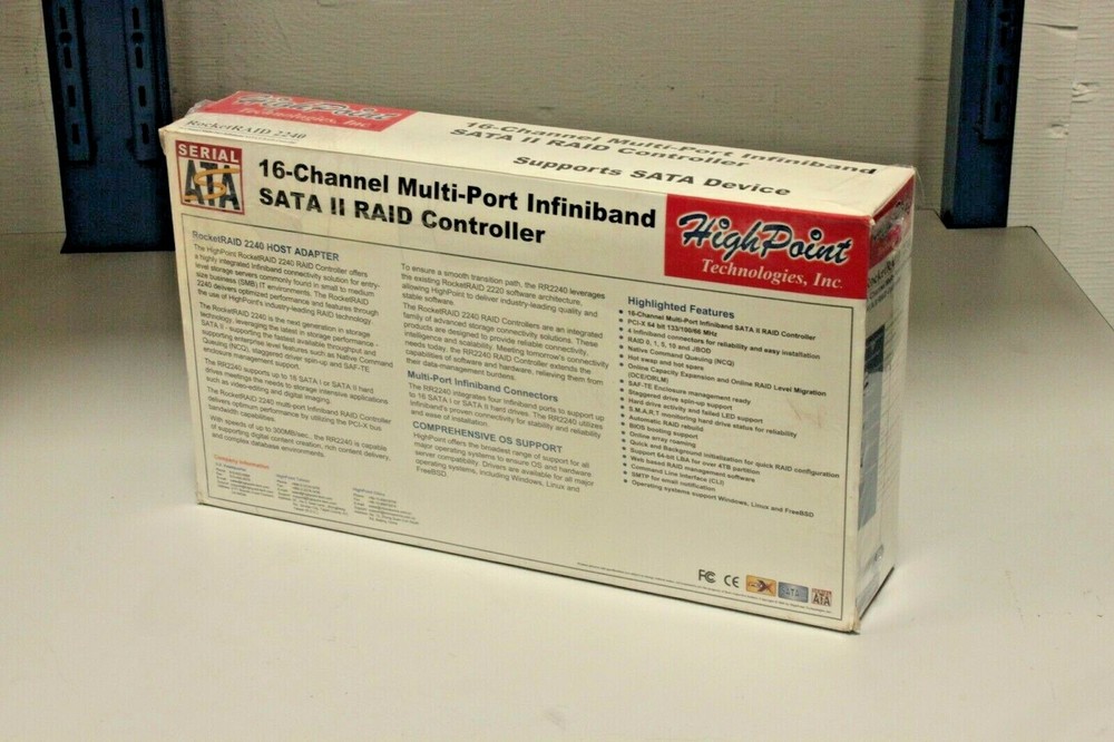 High Point RocketRAID 2240 16-Channel Multi-Port SATA II RAID Controller PCI 64