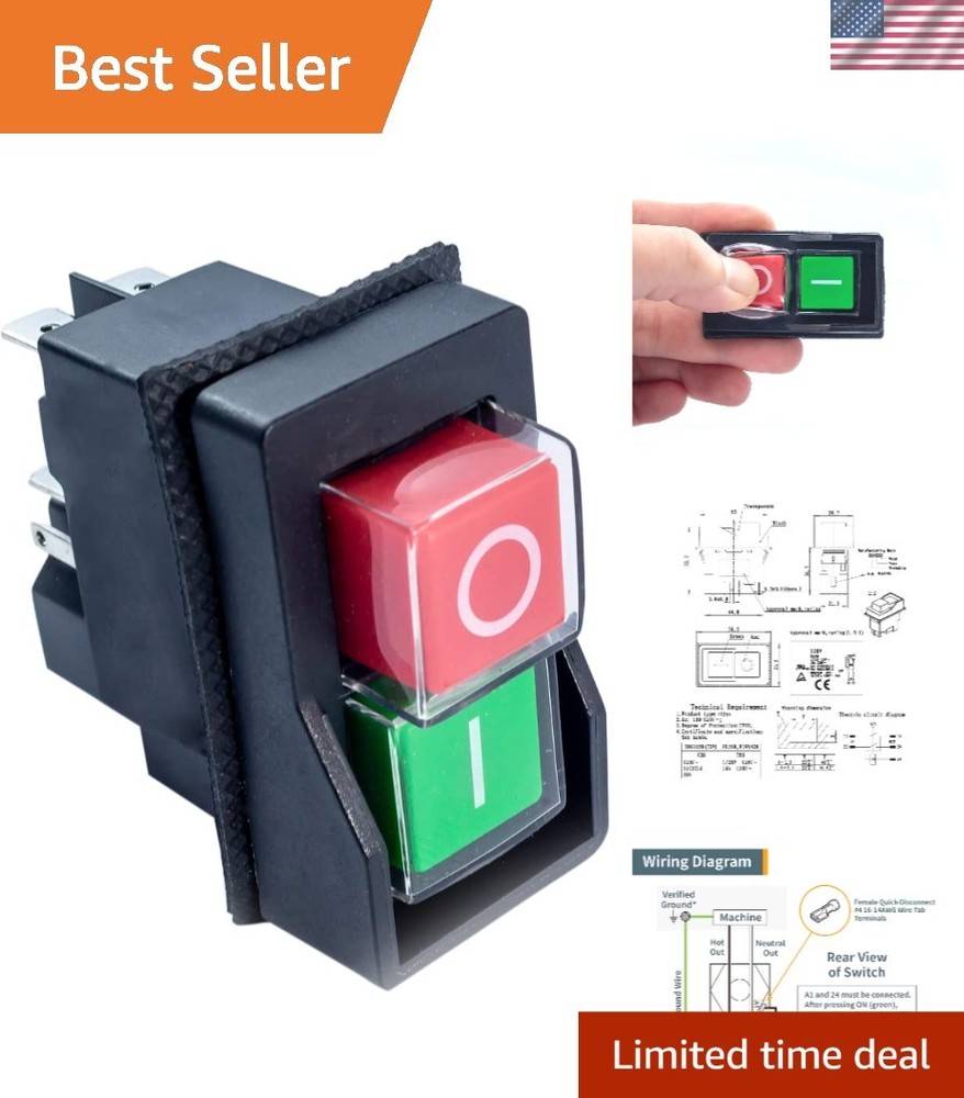 9A Magnetic On/Off Switch - Versatile & User-Friendly for Woodworking Tools