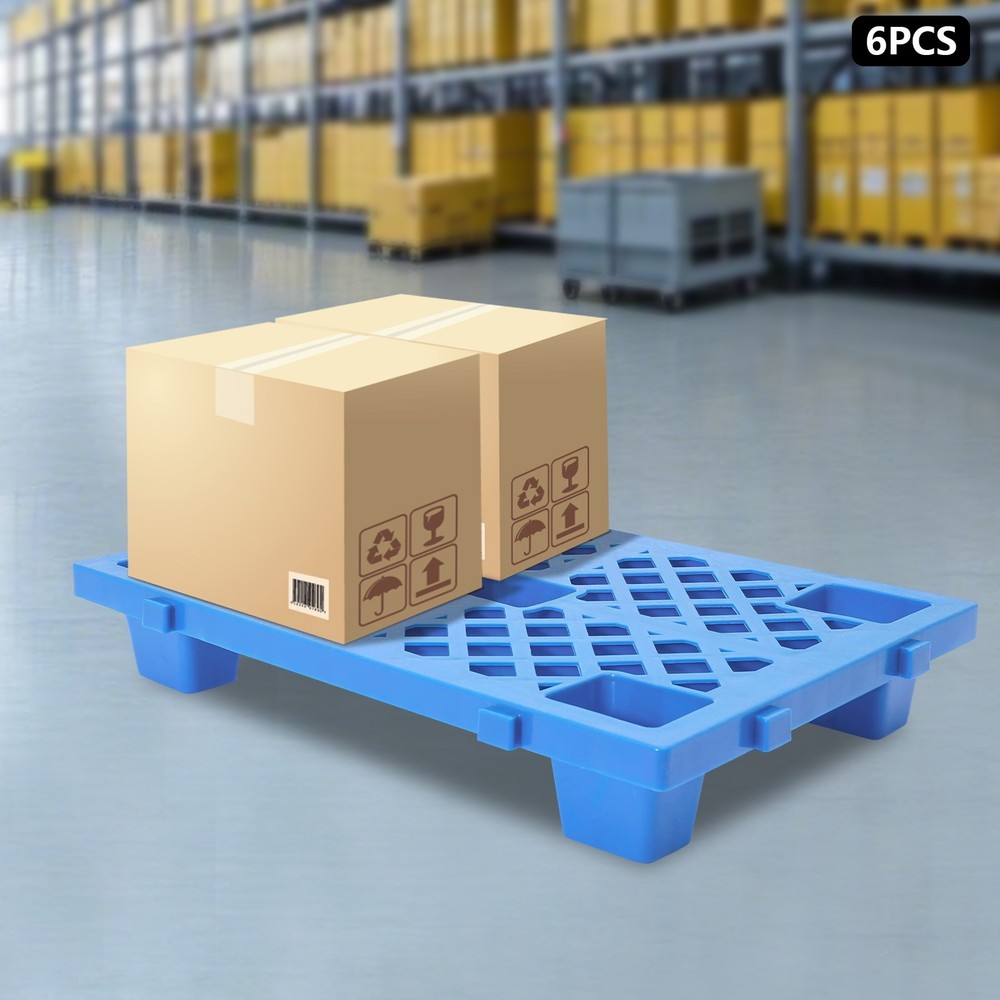 60x40x10cm 6Pcs Plastic Pallets Rectangular Pallets Interlocking Storage Pallets