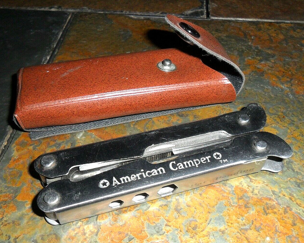 AMERICAN CAMPER MULTI TOOL FOLDING KNIFE BLADE PLIERS & CASE SAW SCREWDRIVER