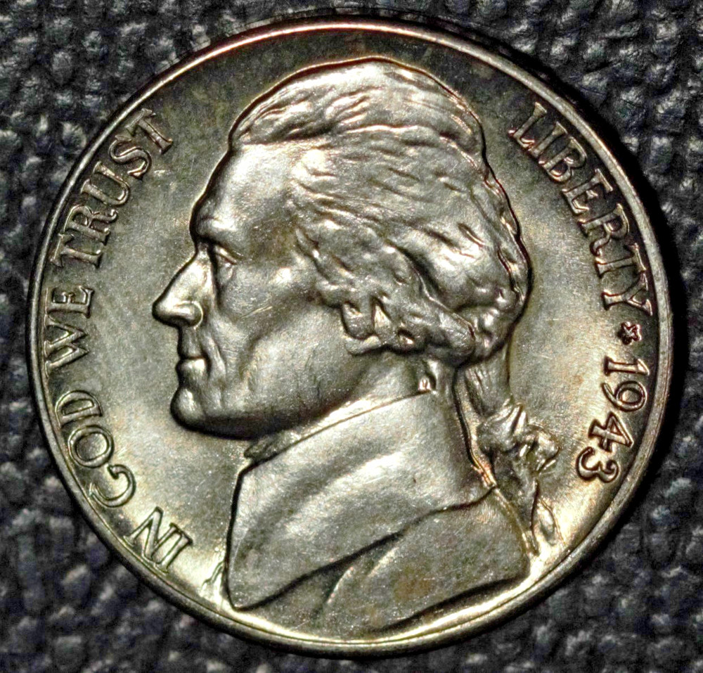 1943-D Jefferson Nickel, Gem BU, Raw