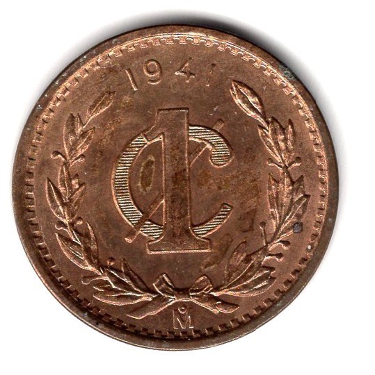 1941 Mo MEXICO CENTAVO UNCIRCULATED