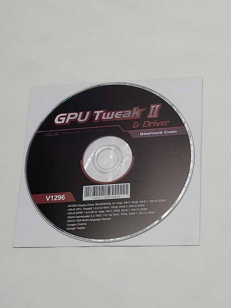 Genuine ASUS GPU Tweak II 2 and Driver CD V1320 Software Disc 💿