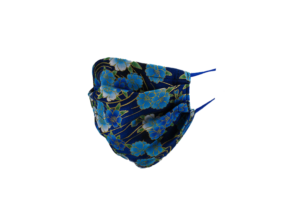 Blue Floral Face Mask