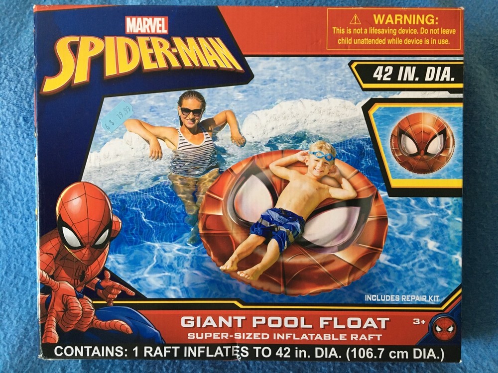 GIANT POOL FLOAT Spider-Man Marvel 42" Diameter Inflatable Raft NEW Sealed
