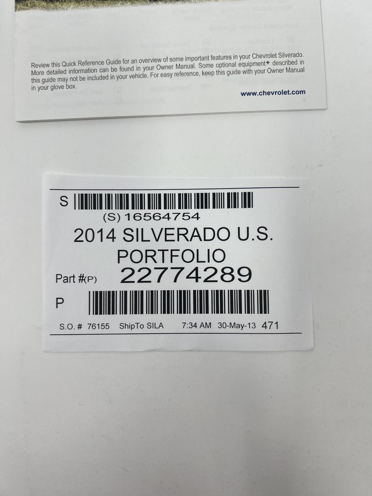 2014 Silverado Chevrolet Owners Manual OEM