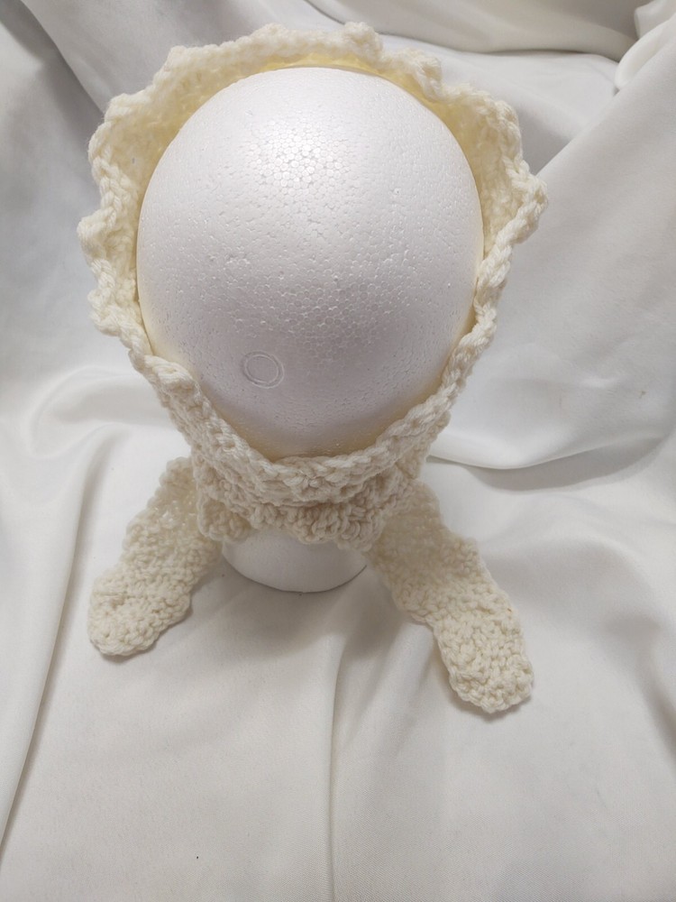 Hand Crochet Ear Warmer Headband Ivory