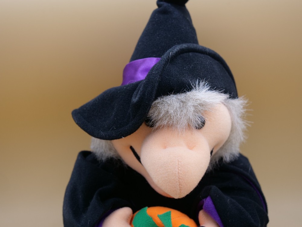Halloween Witch Stuffed Doll Decor Hook Nose 15"