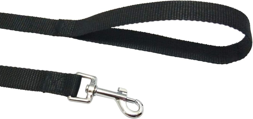 Strong Nylon Dog Training Leash - 1" x 50ft - Black - Multiple Sizes