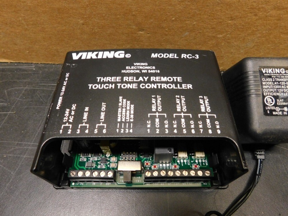 VIKING RC-3 Three Relay Remote Touch Tone Controller w/ AC Adapter