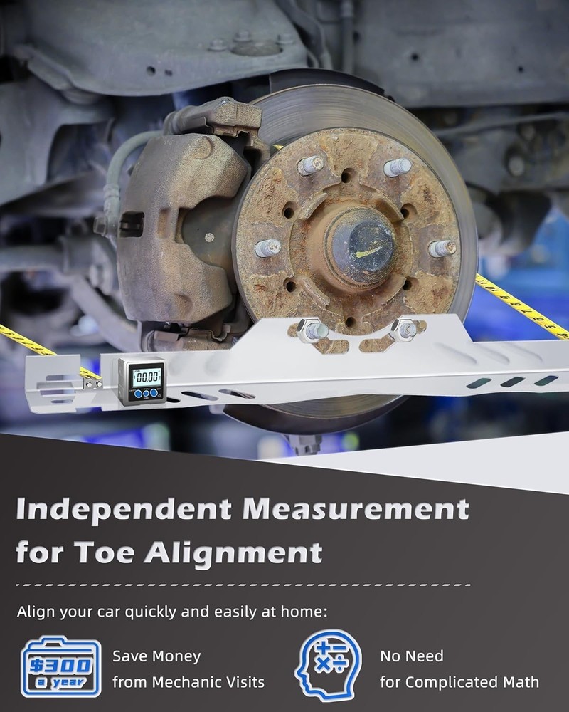 Sturdy Silver Toe Alignment Plates - Quick Alignment Tool with 2 Tape Measures