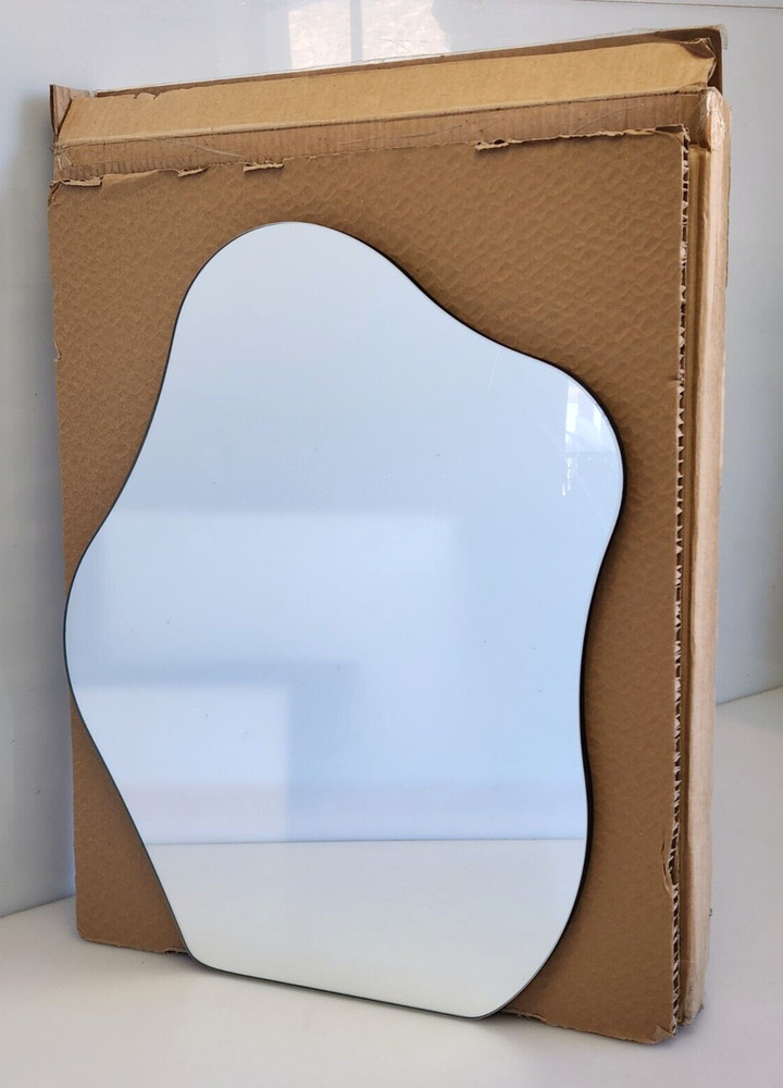 18" x 22" Irregular Cloud Shaped Mirror Wavy Frameless Wall Mounted MZ130532 NEW