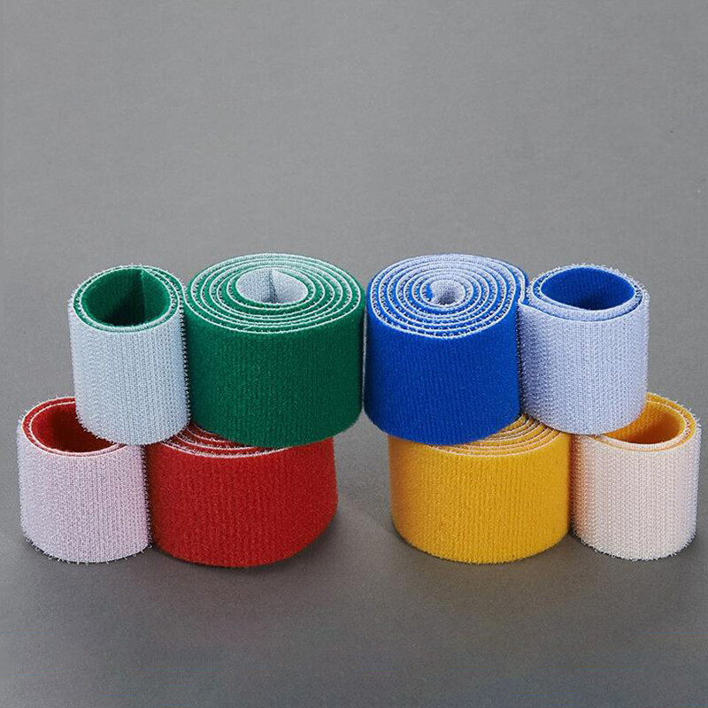 Hook And Loop Cable Ties Reusable Double Sided Straps Width 10mm 20mm Mulitcolor