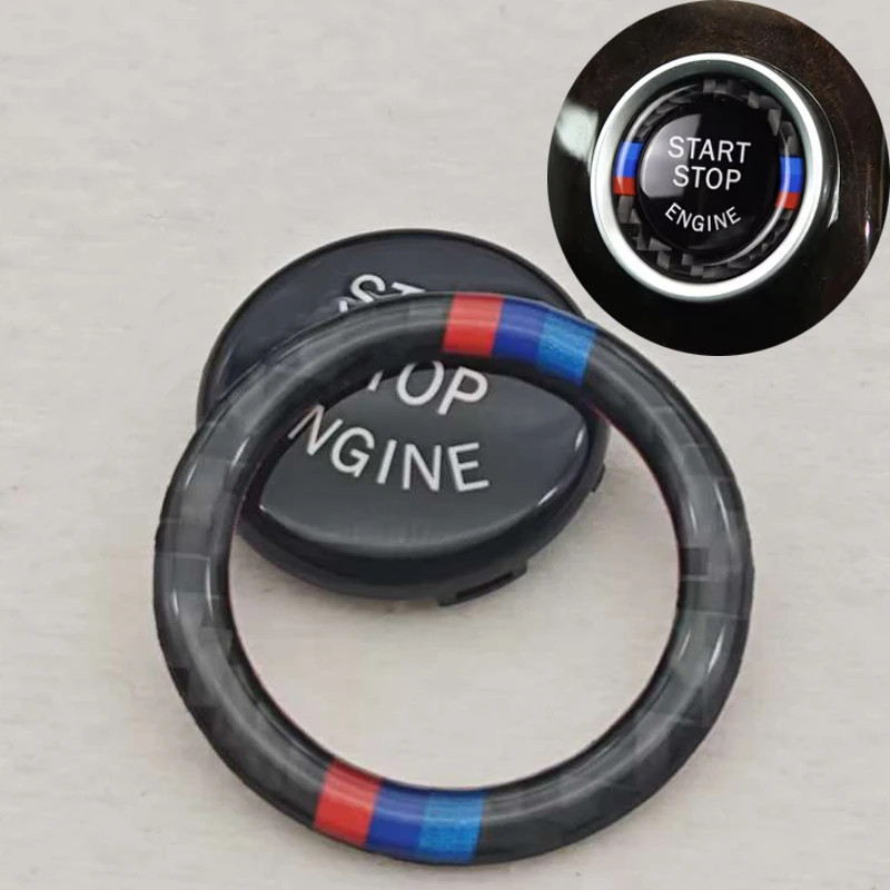 Car Engine Start Stop Button Replace Cover Switch Trim Ring Sticker For E90 E92