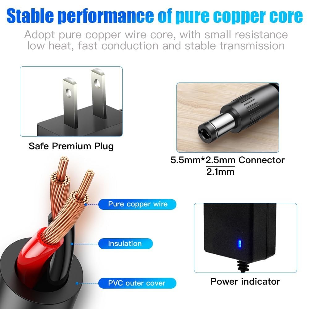 9V DC Power Adapter, Compatible with Alesis Command Mesh Kit, Nitro Max, Nitr...