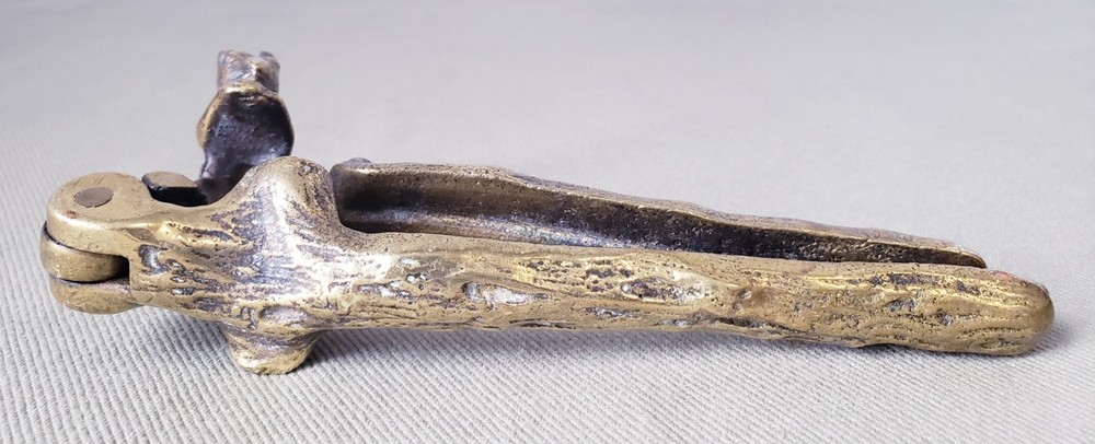 Vintage Nutcracker Solid Brass Handheld Figural Squirrel Etched Heavy