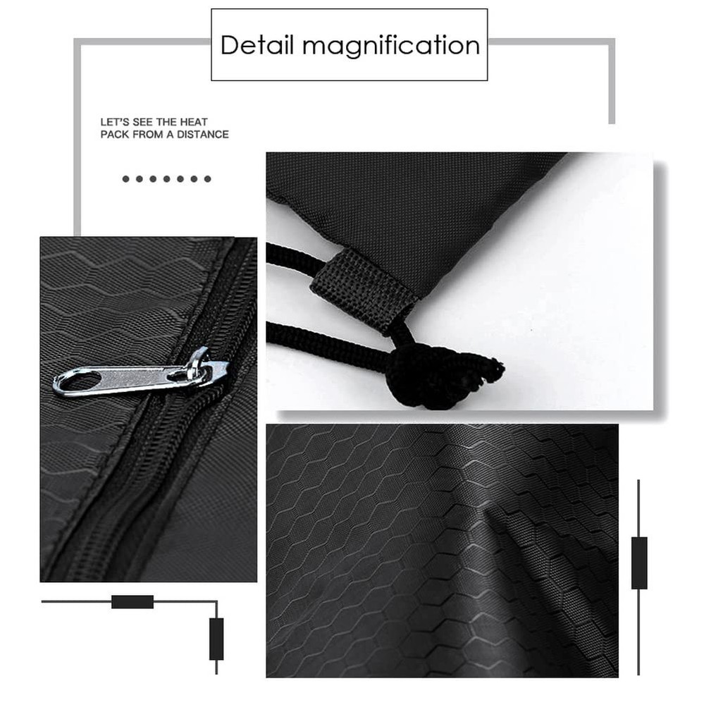 Drawstring Backpack Bag, Waterproof Draw String One Size, Black, Upgraded
