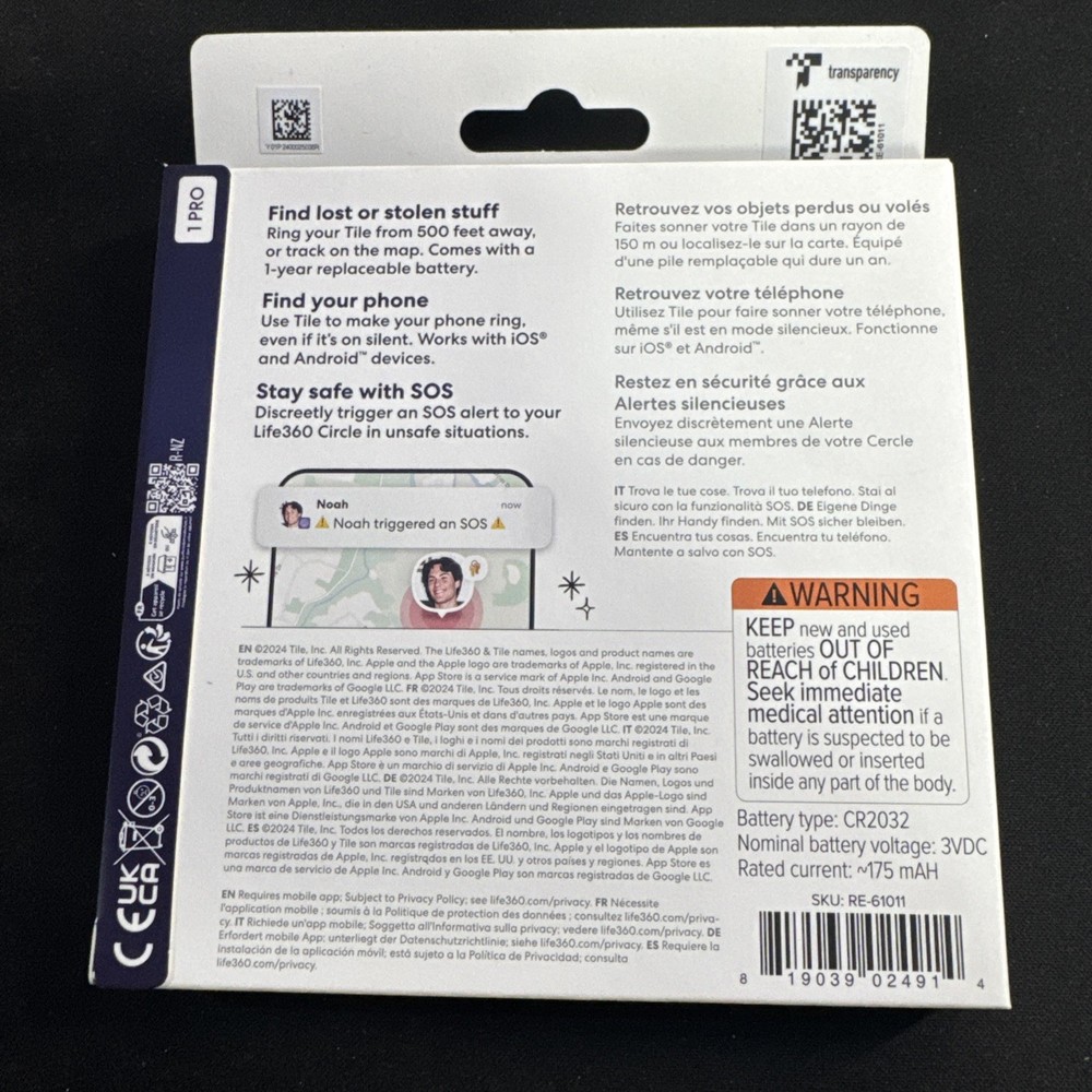 Life360 Tile Pro - Powerful Bluetooth Tracker, Key Finder