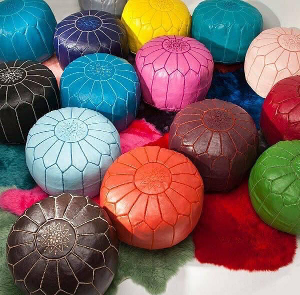 MOROCCAN LEATHER POUFS