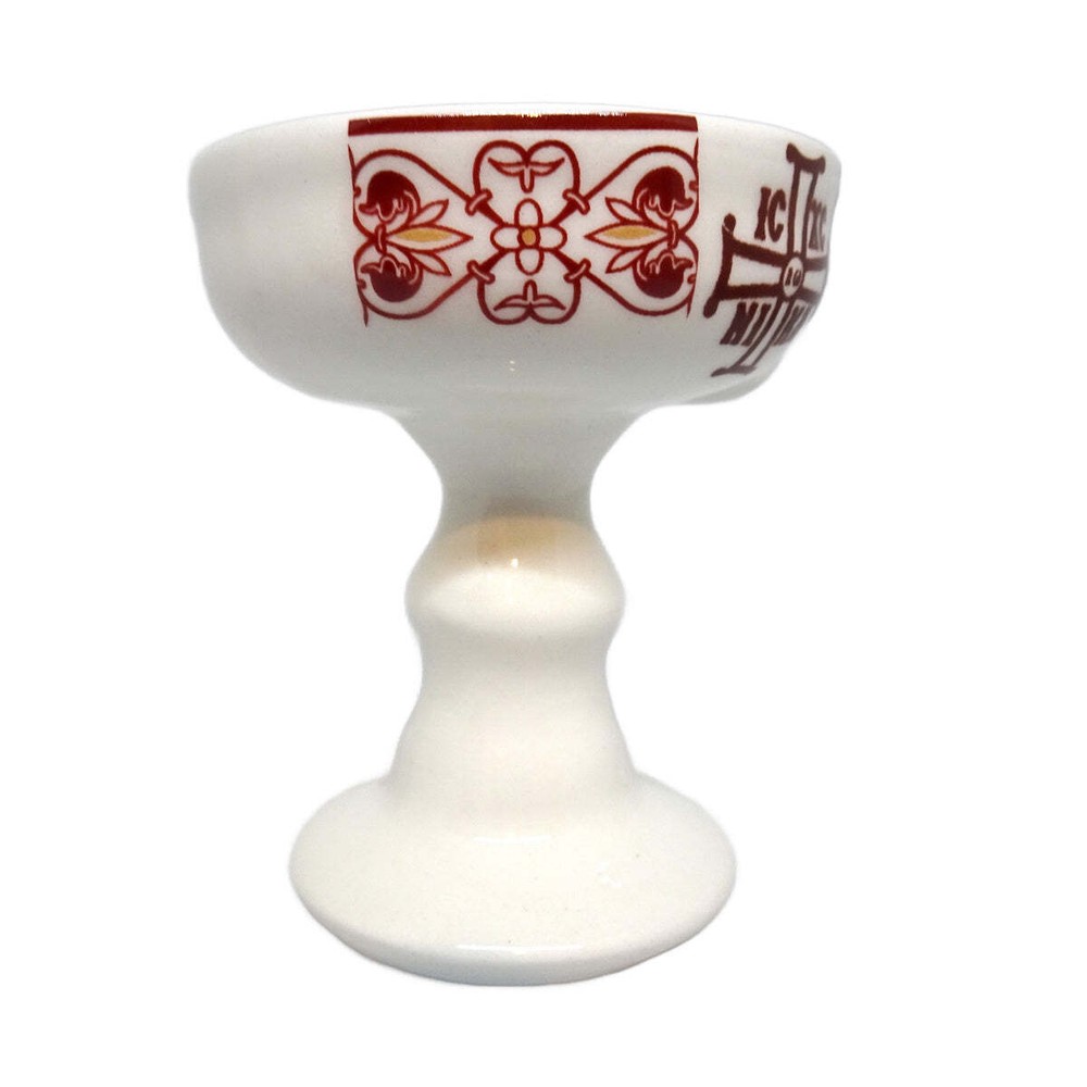 Ceramic Incense Burner with a Decorative Orthodox Byzantine Cross