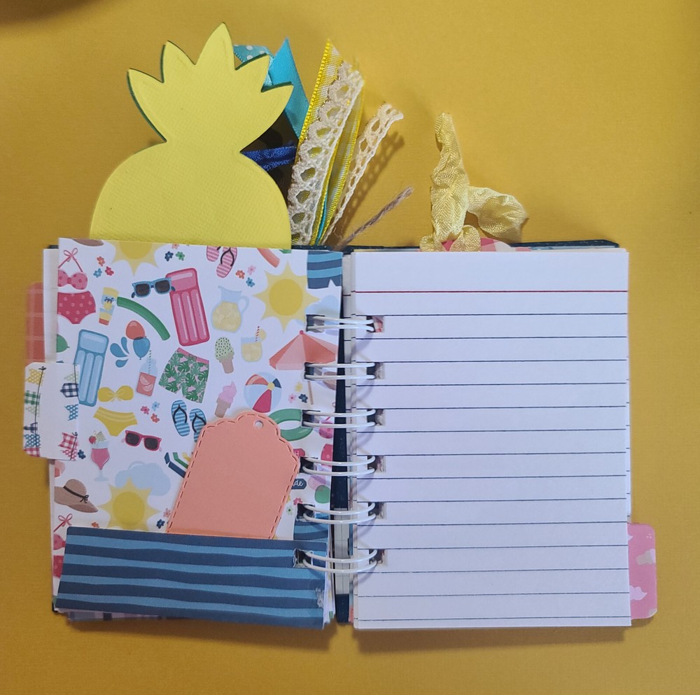 Little cinched journal notebook, handmade