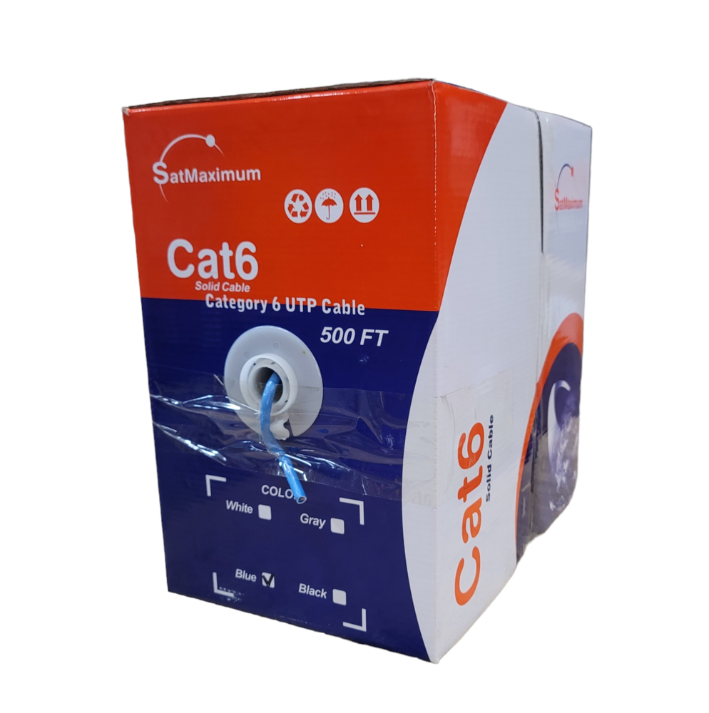 CAT6 500ft UTP Ethernet Network Cable Blue 23AWG LAN Solid Bulk Wire