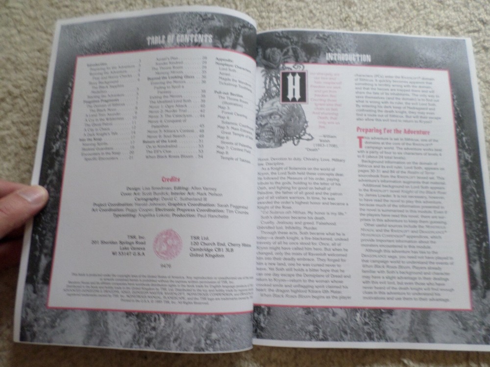 When Black Roses Bloom Ravenloft Dungeons & Dragons adventure module