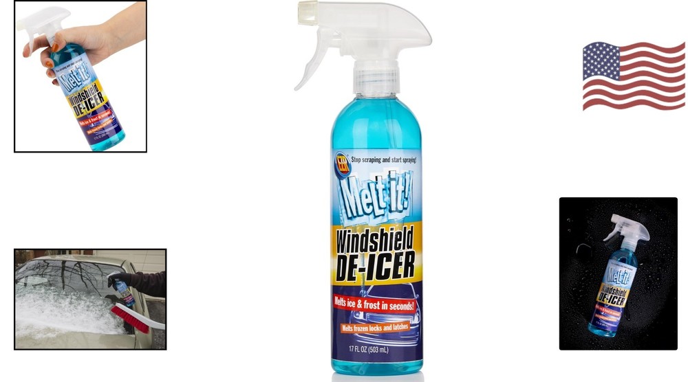 Quick Action 17 Fl Oz Windshield De-Icer Spray - Cleans & Protects Glass
