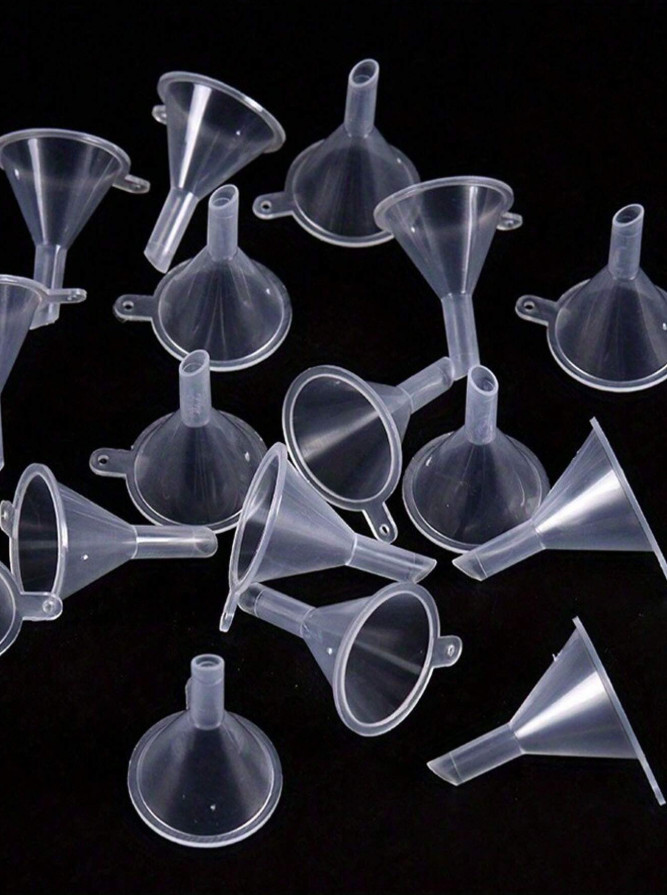 5pcs Mini Plastic Funnels - Small Transparent Funnels for Essential Oils & Spice