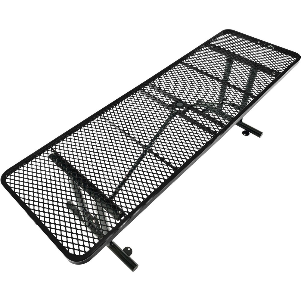 8' Rectangular Expanded Metal Outdoor Table Black