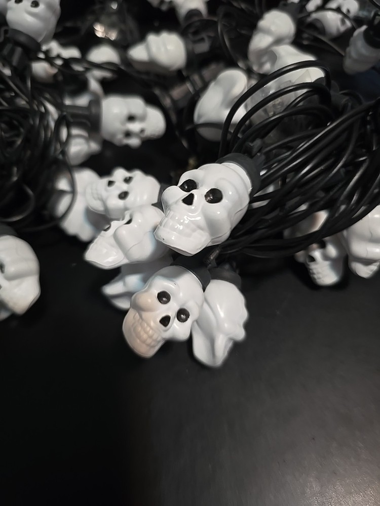 3 Strings Halloween String Light Set of 20 Each Skeleton Skull Tested Working