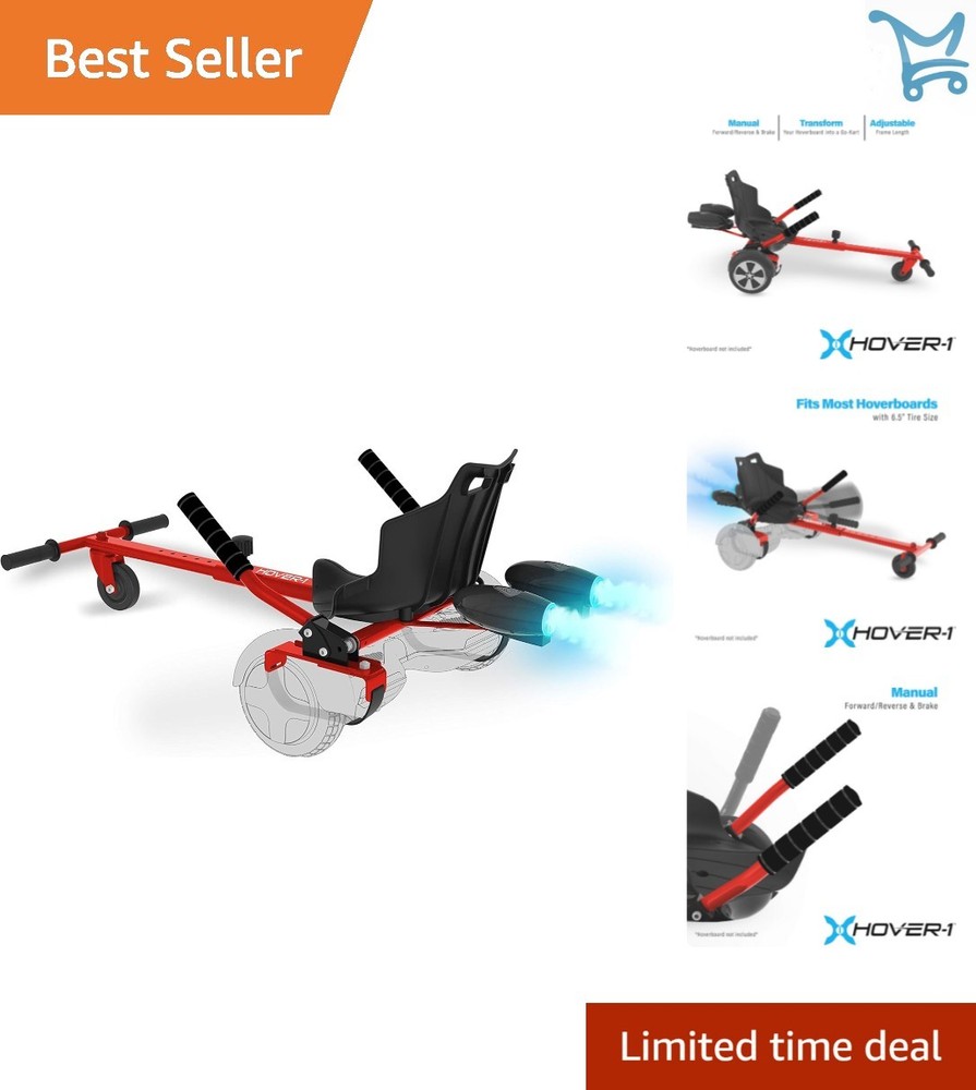 Hoverboard Buggy Attachment Aluminium Adjustable Frame LED Lights Kids Teens