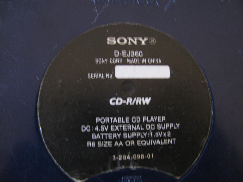 Sony D-EJ360 CD Walkman Blue Color Tested Great Working Condition