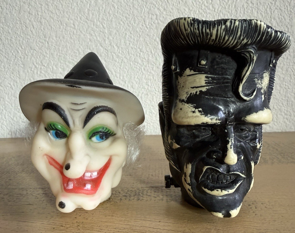Halloween Witch Frankenstein Heads