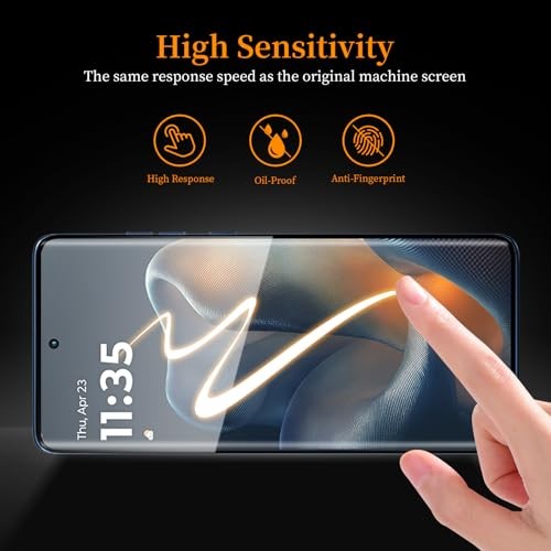 3 Pack Screen Protector for Moto edge 60, UltraClear, 9H Hardness, Bubble-Free