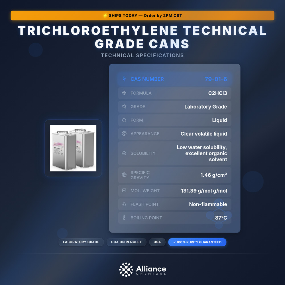 Trichloroethylene (TCE) Technical Grade - 2 Gallon Cans