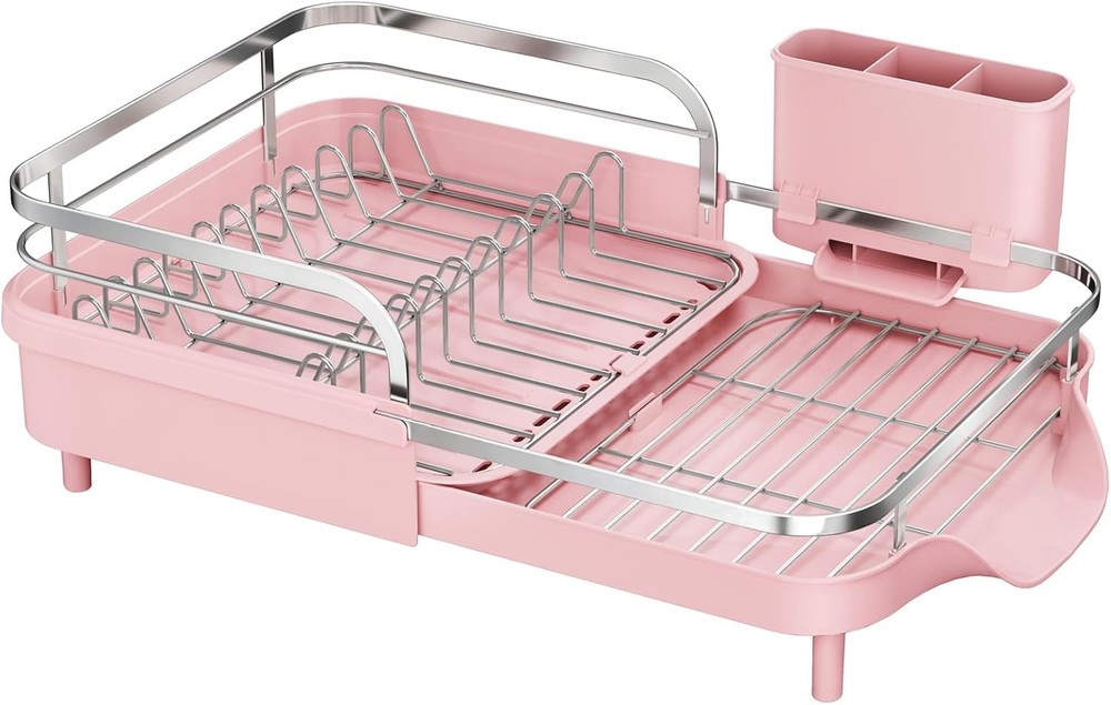 Dish Drying Rack Expandable Dish Rack Kitchen Counter Rust-Resistant Dish