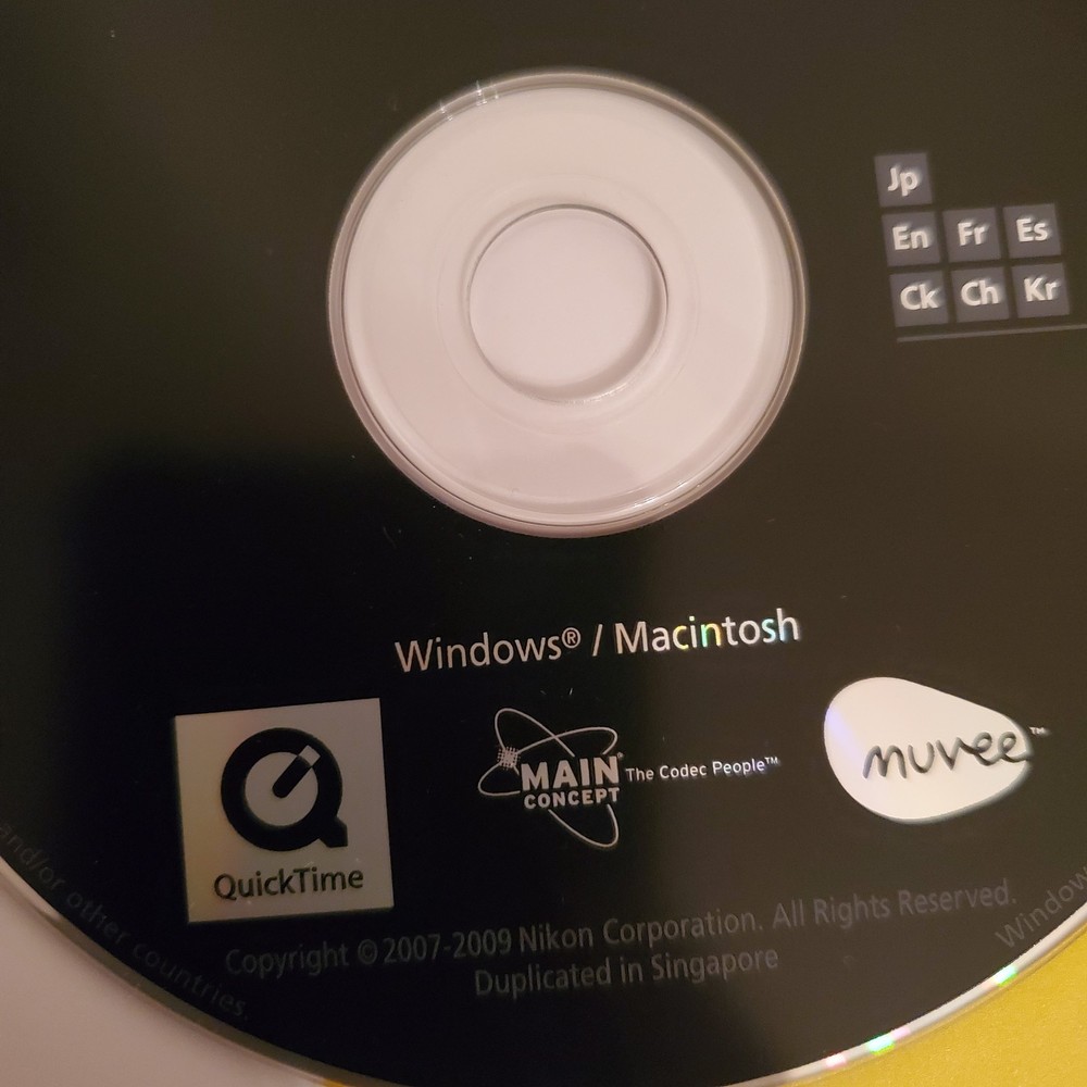 Nikon Software Suite CD Rom, Windows, Macintosh DW02, 2007 Clean CD